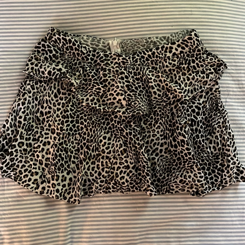 Animal print ruffle mini skirt from Zara